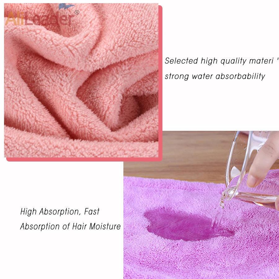 Quick-dry Hair Towel Women Hair Drying Hat Cap Hat Bath Hat Microfiber Solid Towel Cap Super Absorption Turban Hair Dry Cap - lojaesperanto