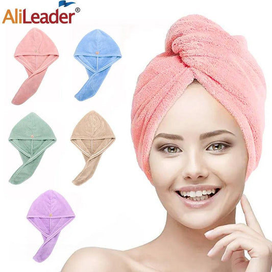Quick-dry Hair Towel Women Hair Drying Hat Cap Hat Bath Hat Microfiber Solid Towel Cap Super Absorption Turban Hair Dry Cap - lojaesperanto