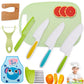 New Kids Cooking Cutter Set Kids Knife Toddler Wooden Cutter Cooking Plastic Fruit Knives to Cut Fruits Crinkle Kitchen Supplies - lojaesperanto